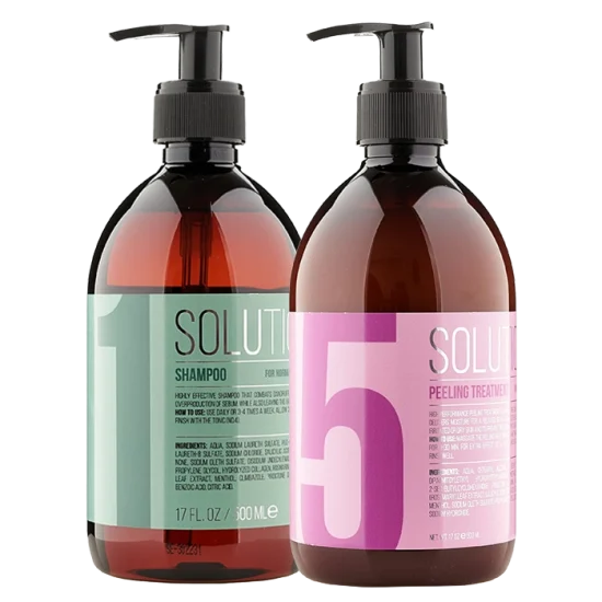 Набір Solutions від лупи та себореї для жирної шкіри голови